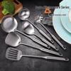 304 Stainless Steel Kitchen Utensil Set: Spatula, Ladle, Slotted Spoon, Stir-fry & Frying Spatulas.