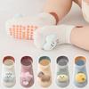 1 Pair Baby Non Slip Floor Socks, Ultra Thin Mesh Cartoon Ankle Boat Socks Seamless Flat Toe Anti-Skid Silicone Grips Toddler Socks for 0-3 Years