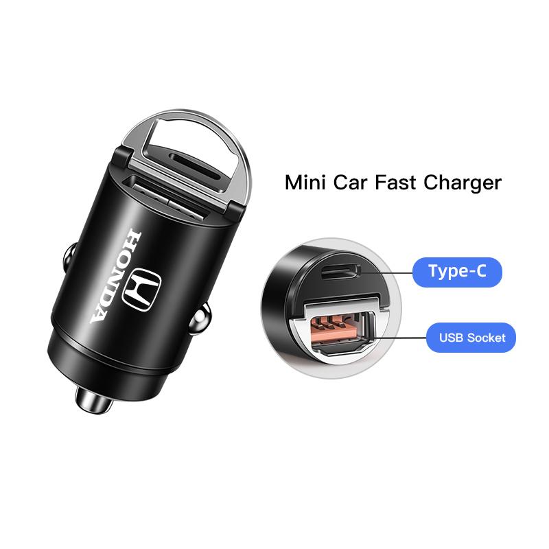 AZE1 100W QC3.0 PD Mini Car Charger Fast Charging Car USB Type C Charger For Honda Pilot CRZ CRV CRX Accord Civic FIT Jazz HRV Vezel