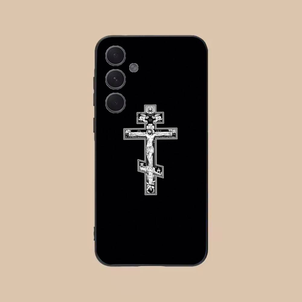 Orthodox Cross Phone Case For Samsung S25,24,21,22,23,20,S30,Ultra,Plus, Fe,5G Silicone Cover