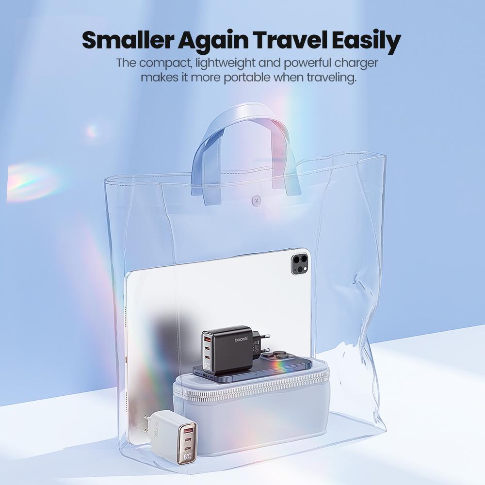 67 Вт GaN зарядное устройство 3 порта USB Type C адаптер для быстрой зарядки зарядное устройство цифровой дисплей для iPhone Samsung Xiaomi EU US UK KR Plug