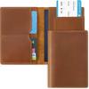 Durable Cowhide Retro Boarding Pass Passport Cover Handmade Crazy Horse Real Leather Card Holder Registration Ticket Organizer Travel Wallet