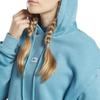 Reebok Однотонный свободный свитер с капюшоном для женщин, синий HS4747