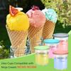 4Pcs Ice Cream Container for Ninja NC500 Ice Cream Maker Leaf Proof Lid Food Grade Portable Kitchen 24Oz Freezer Ice Cream Pint Jar Cup