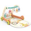 2 In 1 Baby Push Learning Walker with Soft Mat Night Light Keyboard Muisc Toy Height Adjustable