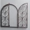 Романтический металлический настенный декор Винтажная рама фальш-окна Искусство с арочным дизайном для украшения спальни, двора