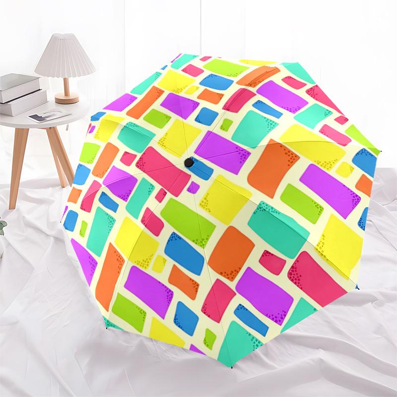 1 шт. Складной зонт с цветным узором, автоматическое открытие/закрытие, компактный портативный дорожный зонт, идеальный подарок на день рождения/праздник, милый зонт y016