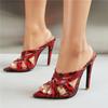 Women Slides Pointed Toe Thin High Heels Slippers Mixed Colors Sandals Sexy Design Ladies Fashion Party Shoes Summer 46