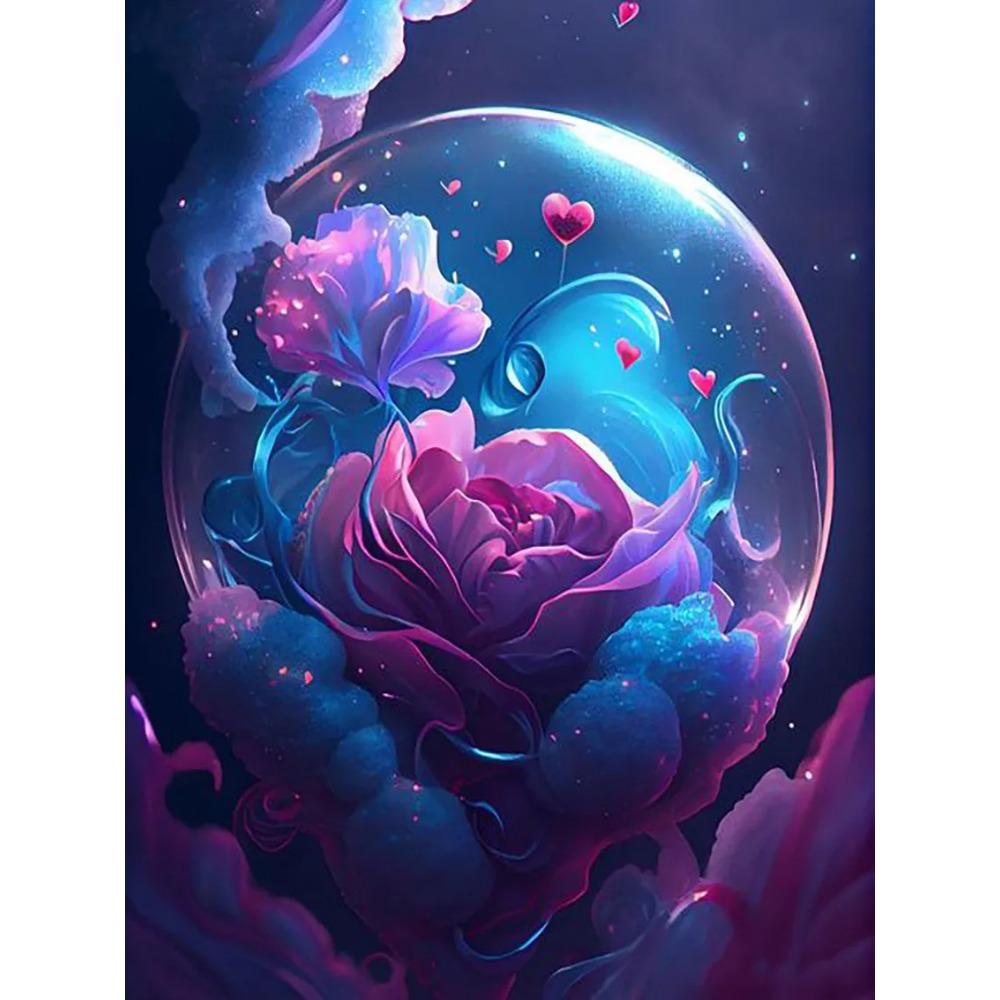 Алмазная картина, полная дрель, красивый цветок любви, круглая алмазная живопись, ручная работа, морской плюшевый мишка, сделай сам, алмазная мозаика, картина, украшение для дома