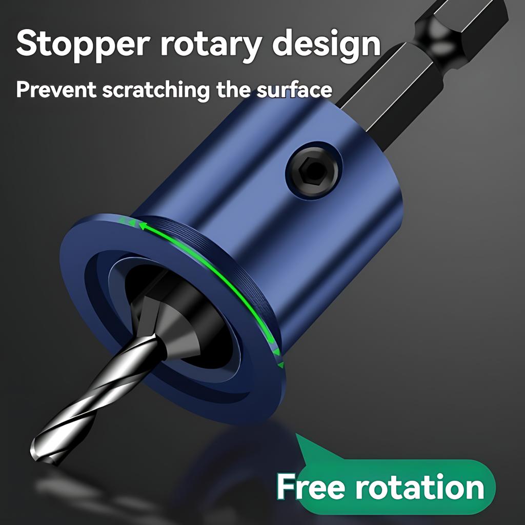 Countersink Drill Bit Set for Wood Pilot Holes Alloy Core Limiter Woodworking Tools Professional Router Bits