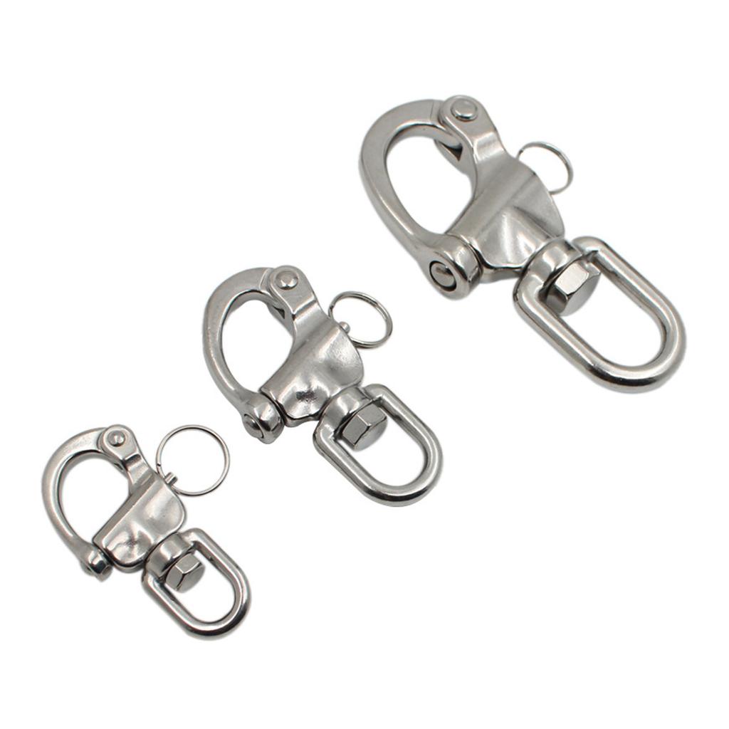 Snap Shackle 316 Stainless Steel Swivel Shackle Sailing Halyards Quick Release Snap Hook Boat Shackles Sailboat Hardware