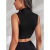 Женский спортивный бесшовный облегающий топ без рукавов с застежкой-молнией спереди, летний дышащий спортивный жилет для йоги