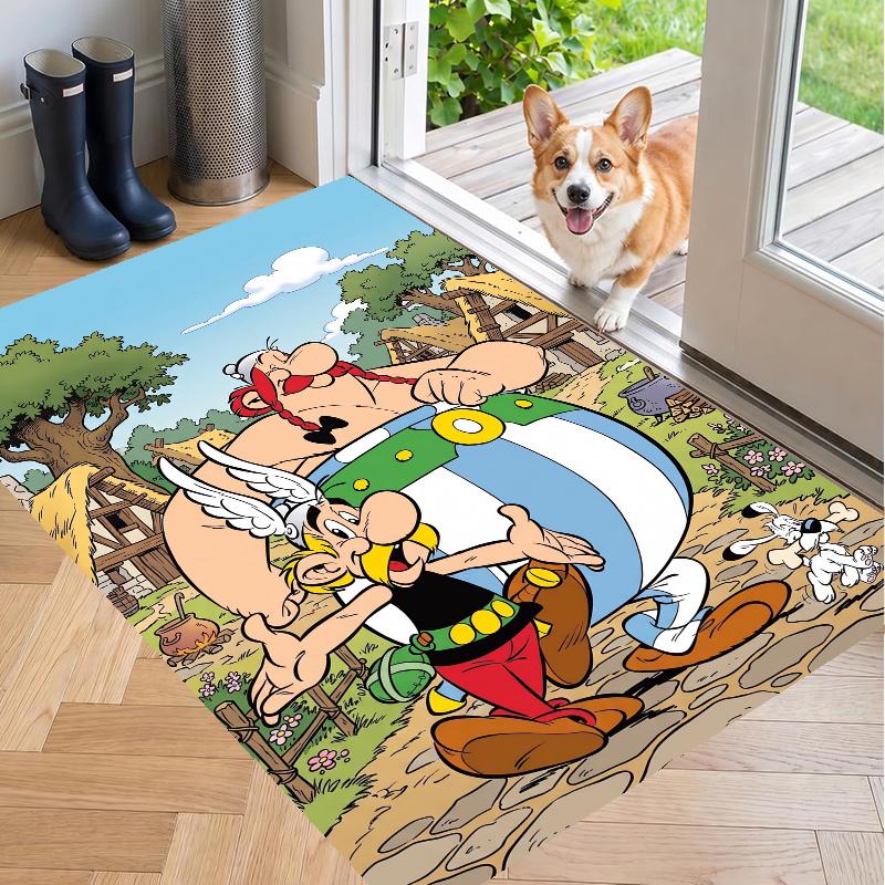 Crystal Velvet Rug with Asterix Design, Soft Non-Slip Floor Mat for Living Room Bedroom Decor