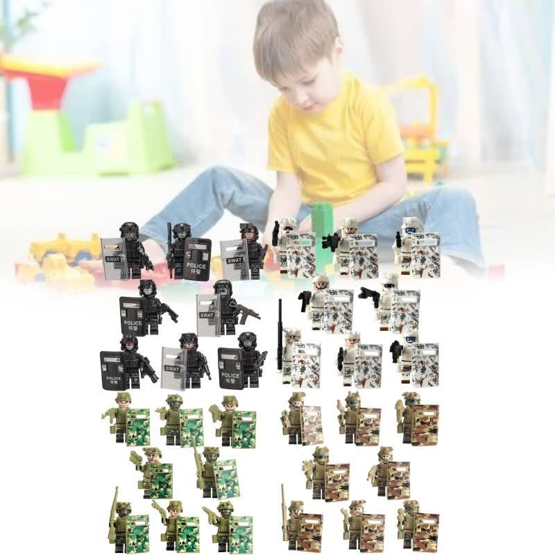 Совместимые военные фигурки, полиция, призрак, спецназ, строительные игрушки для детей