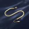 Stainless Steel Gold Plated Flat Snake Chain Bracelets Bangles for Women Herringbone Chain Accessories Jewelry Gift