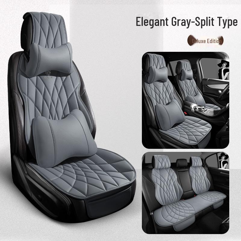 Универсальный комплект подушек для автомобильного сиденья из дышащей кожи наппа - 3 предмета, всесезонный, перфорированный, чехол для заднего сиденья, однокомпонентная подушка для маленького автомобиля