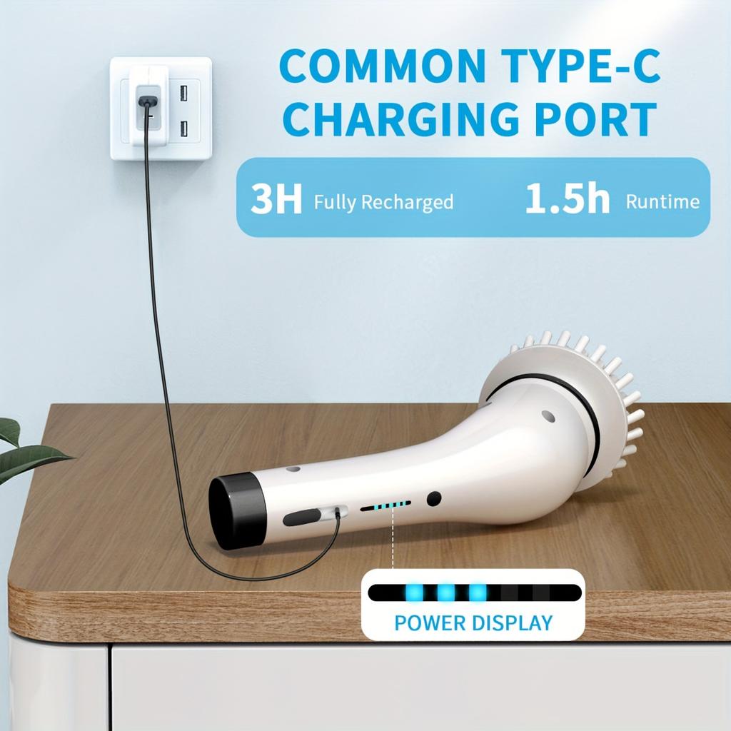 8-в-1 Многофункциональная беспроводная электрическая щетка для чистки, бытовая щетка для кухни, ванной комнаты, USB, ручные вращающиеся чистящие инструменты