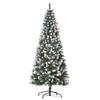 6FT Artificial Christmas Tree Xmas Pencil Tree With Red Berries And Pinecones Holiday Home Indoor Decoration With