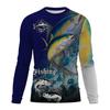 Spring and Autumn Men's 3D Printing Fish Pattern T-shirt Fashion Casual Long Sleeved Clothing Outdoor Fishing T-shirt S-5XL