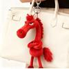 1PC Black Horse Keychain Plush Toy Backpack Pendant Decoration Year of The Horse Plush Toy New Year's Gifts for Boys and Girls