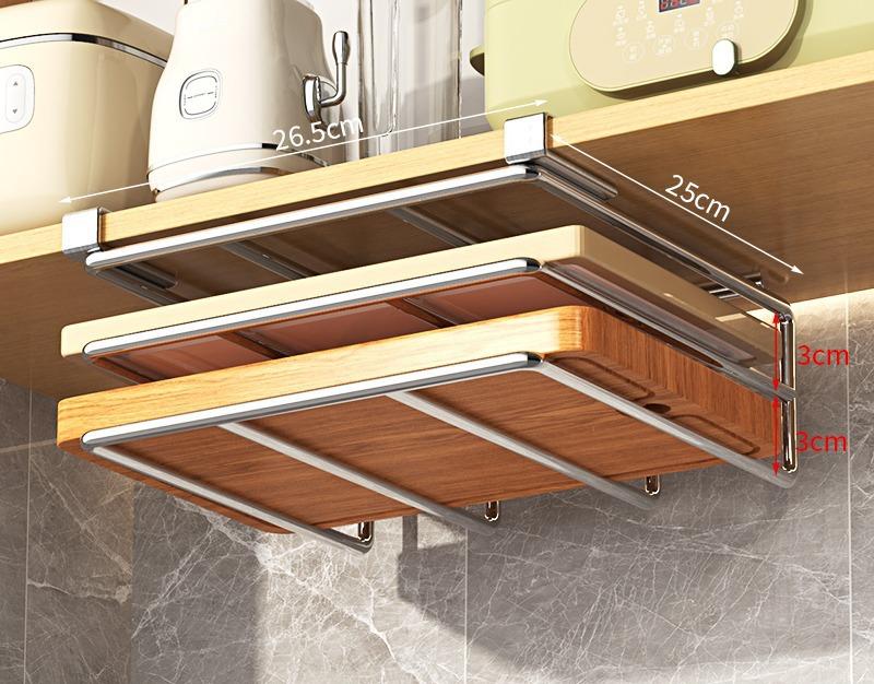 Kitchen Non-punching Multi-functional Pot Lid Cutting Board Placement Storage Rack Cabinet Hanging Cabinet Lower Hanger
