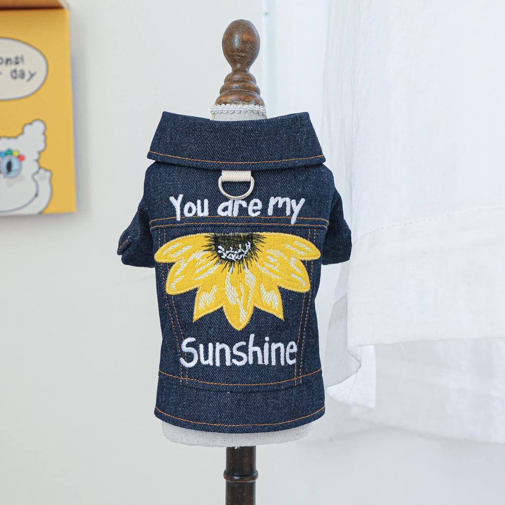 Pet Clothes Dog Cat Clothing Clothing Handsome Cute Rock Handsome Denim Collection Directly from the Manufacturer