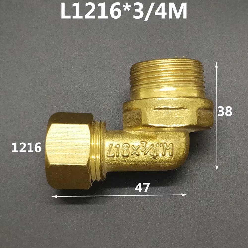 Латунный Угольник с Резьбой DN15 DN20 Наружная/Внутренняя для Труб Pex 1216/1418/1620 Алюминиево-Пластиковые Фитинги для Теплого Пола