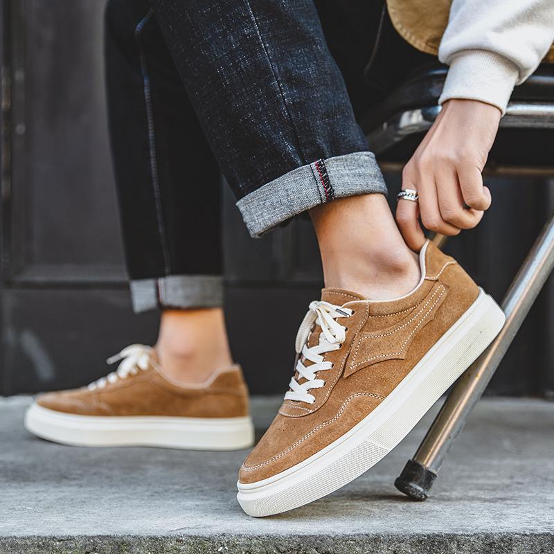 Genuine Leather Men's Casual Shoes Are Versatile for Sports Trendy and Retro Casual Sports Breathable Men Shoes Sneakers  Shoe