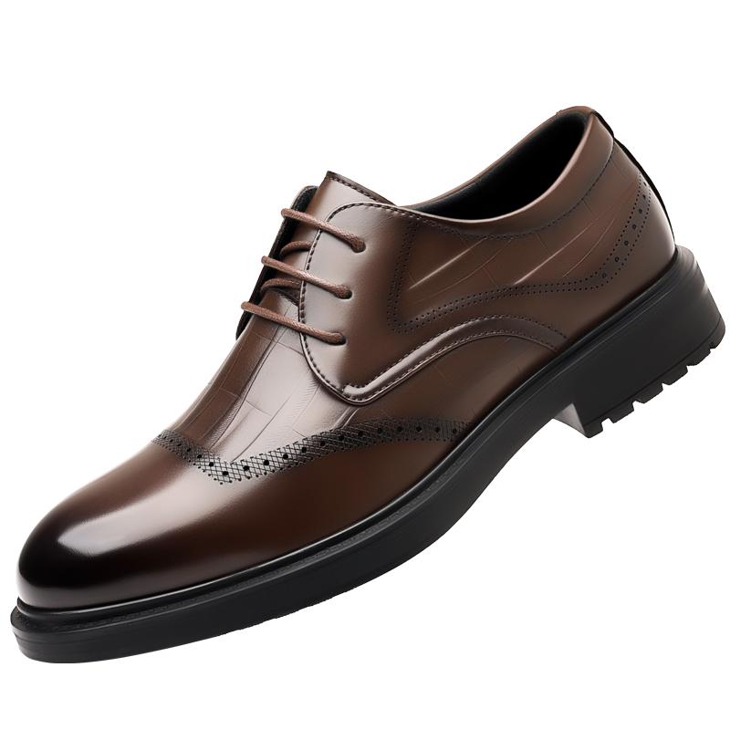 High-quality Leather Comfortable Oxford Shoes Men's Retro Lace Up Business Elegant Minimalist Glossy Office Casual Leather Shoes