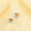 Gorgeous Elegant Flower Design Natural Citrine Ring Earring Set S925 Silver Women and Girls Fine Jewelry Birthday & Party Gift