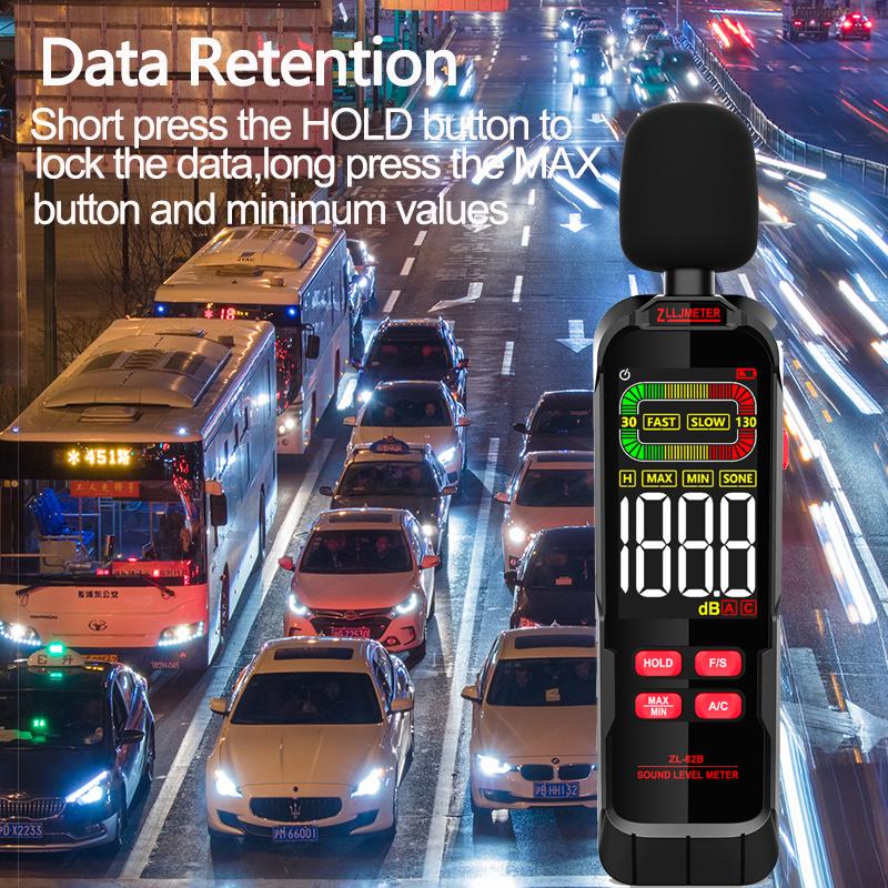 Цветной экран цифровой измеритель уровня звука измеритель уровня звука измеритель уровня звука аккумулятор/зарядка 30-130 дБ A/C взвешенный децибел измеритель шума