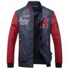 Autumn Winter Jacket Men Embroidery Baseball Jackets Pu Leather Coats Slim Fit College Maleluxury Fleece Pilot Leather Jackets