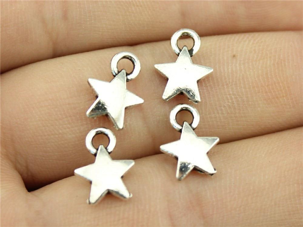 WYISYWG 40 шт. подвески для браслетов звезда 9 мм серьги компоненты для женщин ювелирные изделия B13091