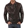 Men's Genuine Lambskin Brown Leather Jacket Stylish Motorcycle Bomber Biker Outerwear MJ 12