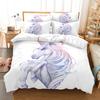 3D Unicorn Series Bedding Set Fantasy Cartoon Animal Duvet Cover and Pillow Case Suitable for Home Decoration In Children's and Women's Rooms