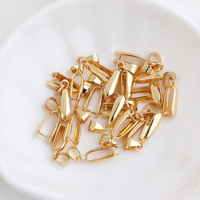 Позолоченная 14K застежка-коготь с подвеской из нефрита для DIY-украшений