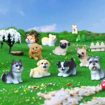 1 шт., миниатюрная фигурка из смолы для бонсай, микропейзаж, декор для сада, милая маленькая собака, щенок, украшение для животных
