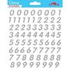 Number Stickers - Classy - Silver Glitter - 70 Pieces - 3.2 Cm - Scrapbooking