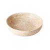European Style Beige Travertine Stone Serving Tray Round Decorative Fruit Dish Storage Plate Kitchen Dining Table