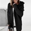 Women's Spring Fashion Casual Solid Color Braid Loose Long Hooded Cardigan