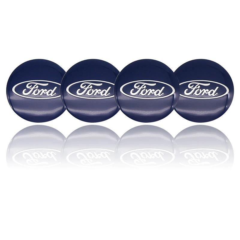BBAF3 4pcs 56mm Car Wheel Center Hub Stickers Center Caps Decal Tire Rim Sticker Decoration For Ford Mustang Fiesta Mondeo Fusion Kuga