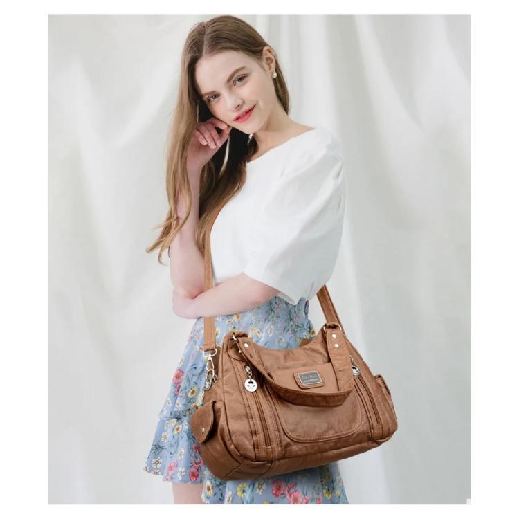 Ретро кожаная сумка через плечо женская сумка через плечо с множеством карманов модная женская сумка большой емкости новая сумка-мессенджер кошелек