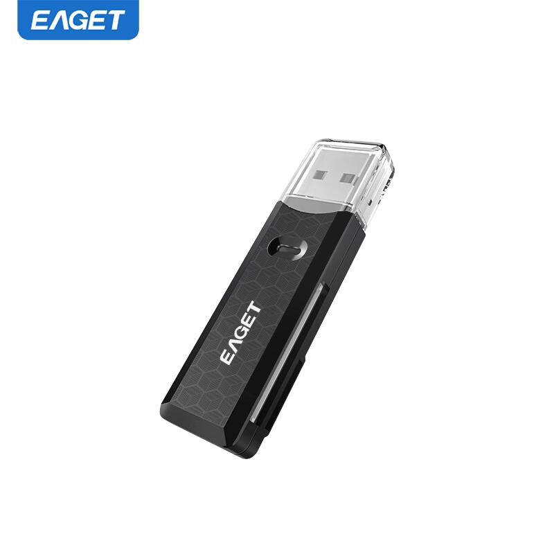 EAGET CR01-1 High-Speed Aluminum Alloy Card Reader USB Interface Memory Card Reader with Support for TF Card
