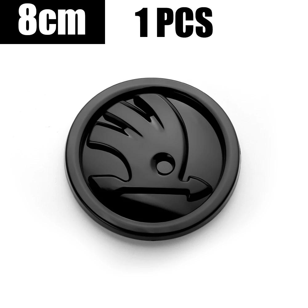 Car Sticker 2025 New 8/9/10cm Carbon Fiber Badge Car Front Hood Emblem Tail Trunk Logo Sticker For Skoda Octavia Karoq Skoda S V