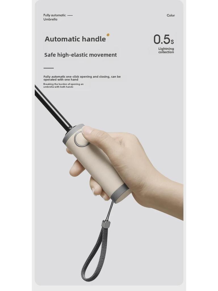 16-Rib Automatic Folding Morandi Color Umbrella with UV Protection