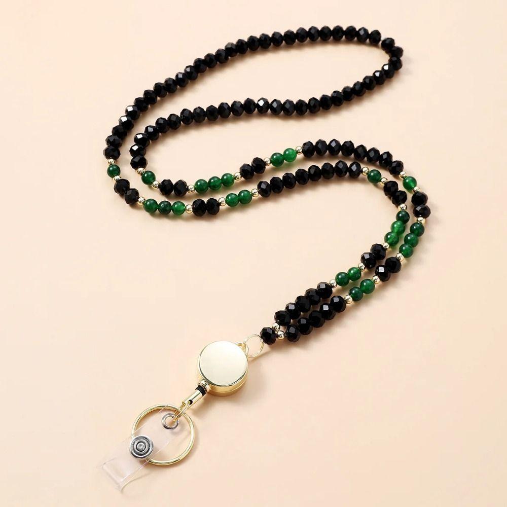 Натуральные хрустальные бусины шнурок для удостоверений личности креативный брелок для ключей