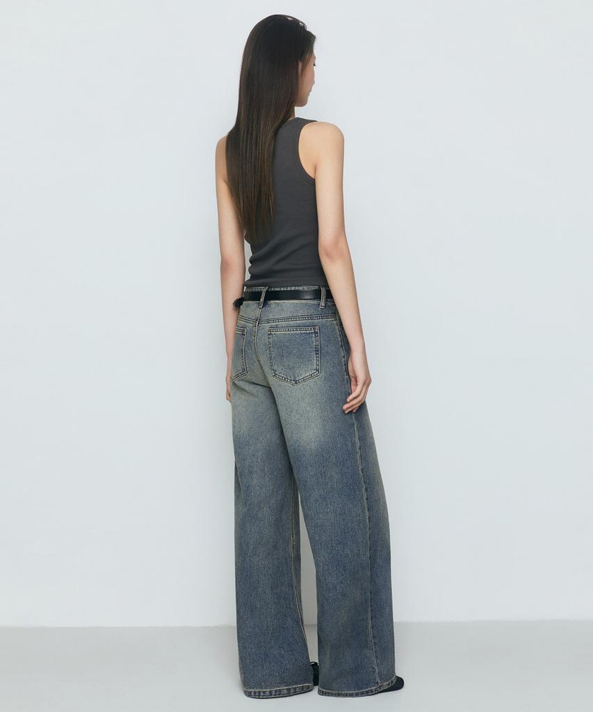 MUSINSA STANDARD WOMAN Women'S Wide Trapeze Denim Pants [Rusty Blue]