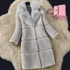 Autumn and Winter Splicing Fur Integrated Medium and Long Coat Fur Coat