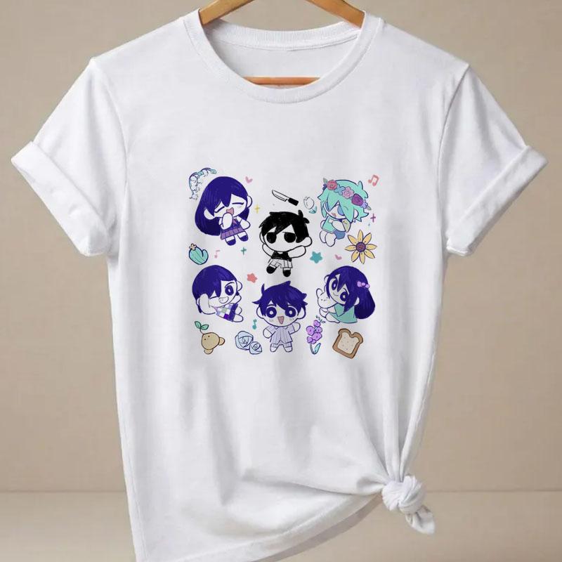 Omori TShirt Otaku Anime T Shirt Unisex Girl Short Sleeve Tshirt Round Neck Printed Graphic Tees Unisex Clothing Tops