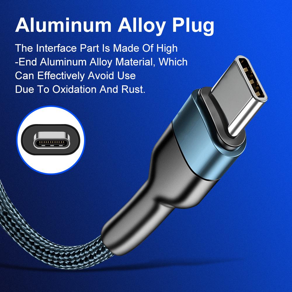 Кабель USB типа c для быстрой зарядки, кабель для передачи данных, кабель зарядного устройства c для iphone 15, samsung s21, a51, xiaomi mi 10, redmi, huawei, кабель